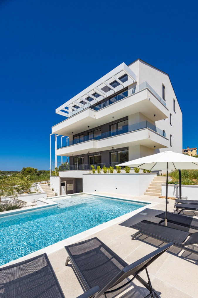 Exterior, Villa Pollentia with a pool near the sea, Pula, Istria, Croatia Pula